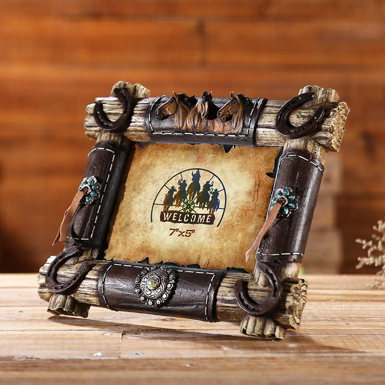 Western Cowboy Style Picture Frame - 05 - HOMYEA