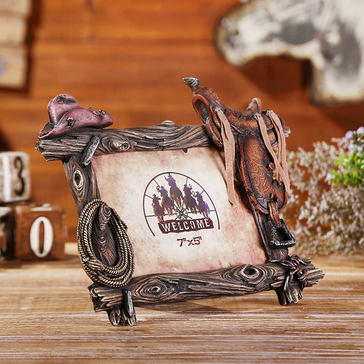 Western Cowboy Style Picture Frame - 02 - HOMYEA