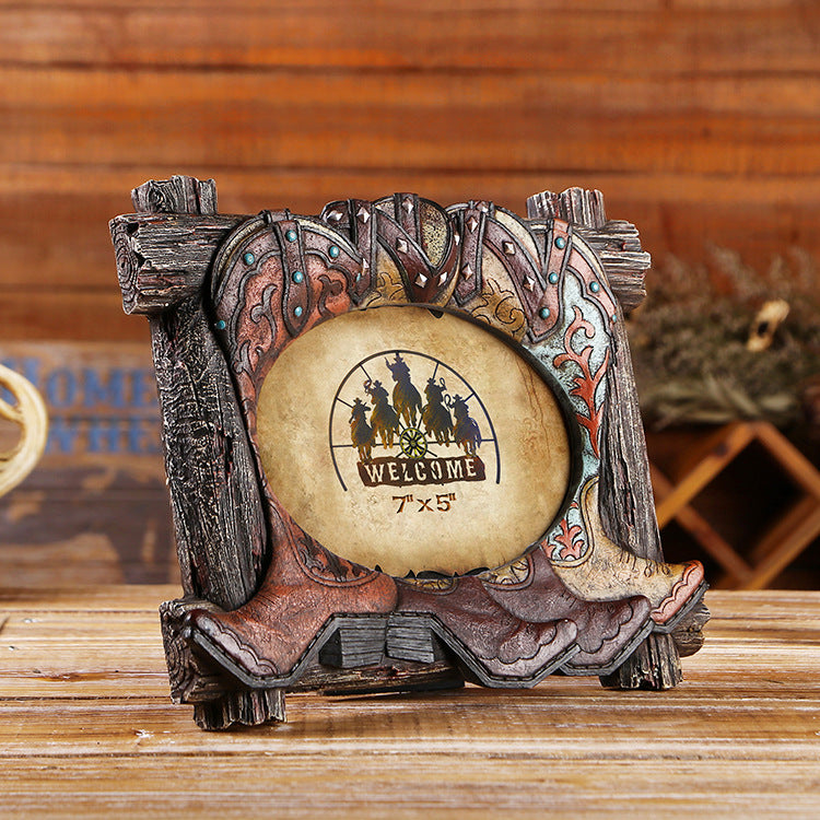 Western Cowboy Style Picture Frame - 03 - HOMYEA