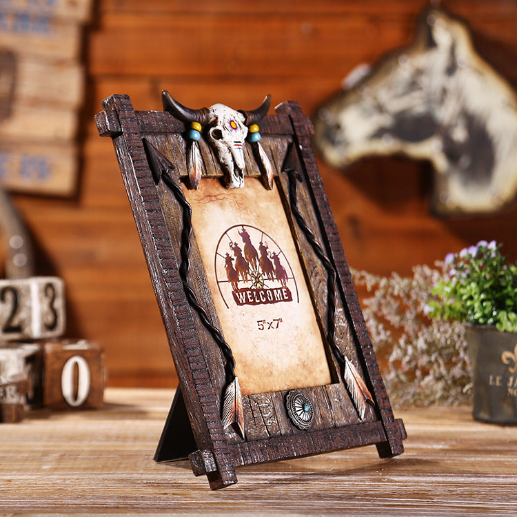 Western Cowboy Style Picture Frame - 06 - HOMYEA