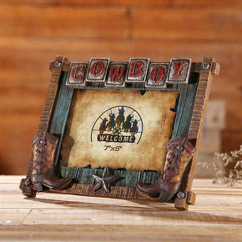 Western Cowboy Style Picture Frame - 01 - HOMYEA