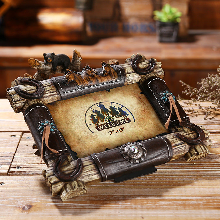 Western Cowboy Style Picture Frame - 05 - HOMYEA