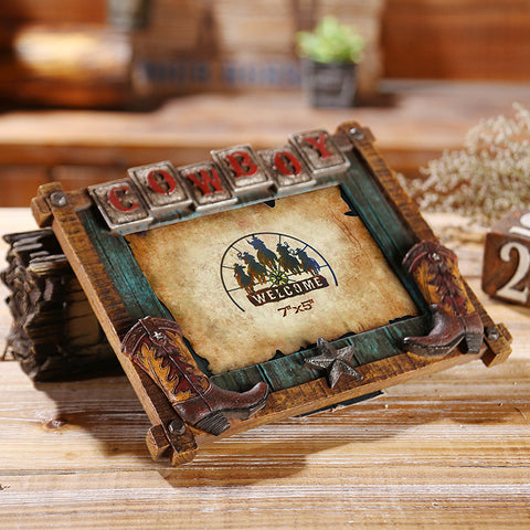 Western Cowboy Style Picture Frame - 01 - HOMYEA