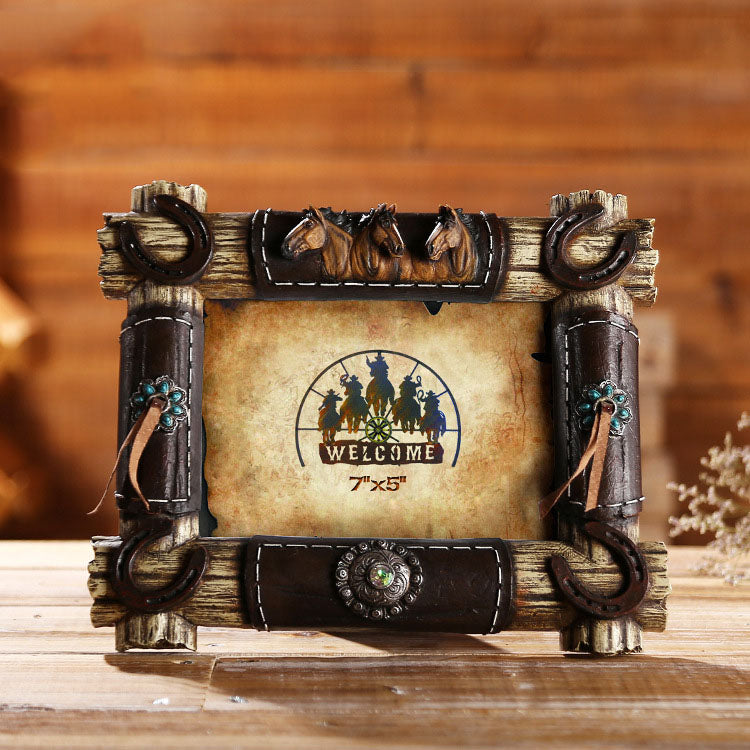 Western Cowboy Style Picture Frame - 05 - HOMYEA