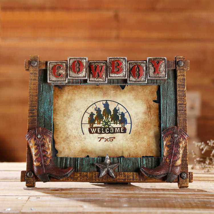 Western Cowboy Style Picture Frame - 01 - HOMYEA