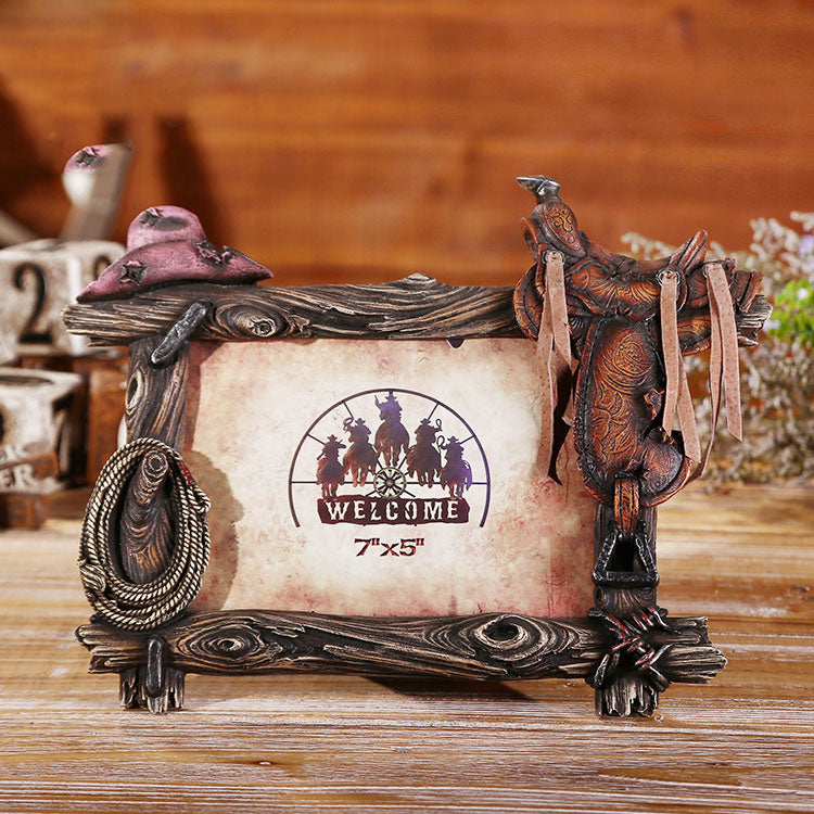 Western Cowboy Style Picture Frame - 02 - HOMYEA