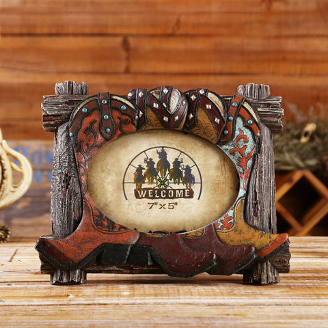 Western Cowboy Style Picture Frame - 03 - HOMYEA