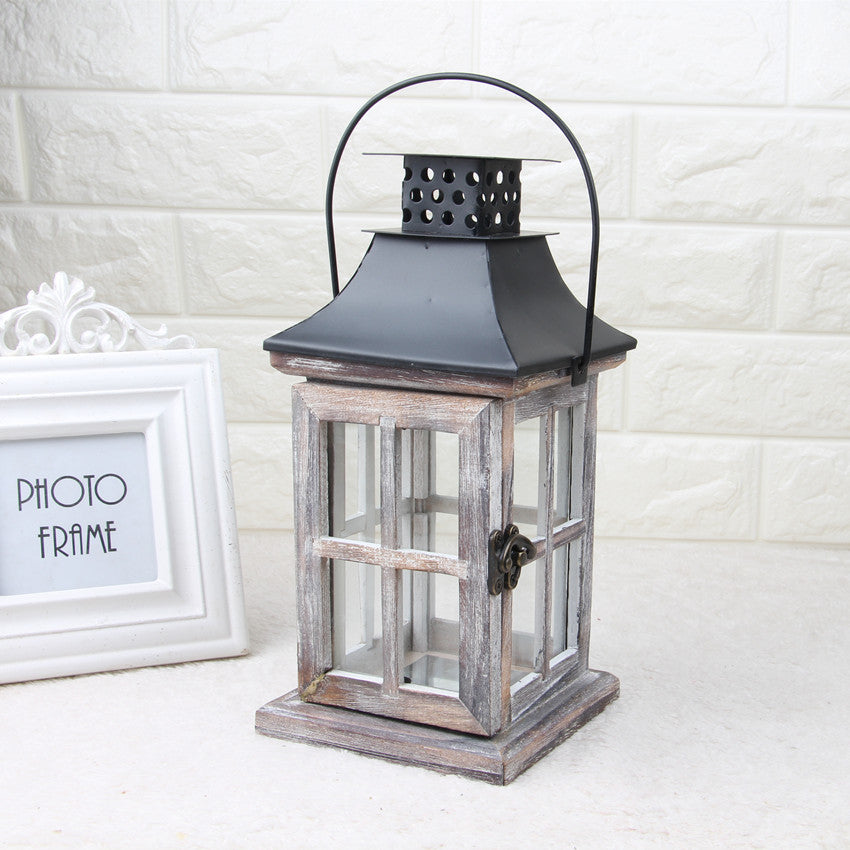 Rustic Wooden Candle Lanterns - HOMYEA