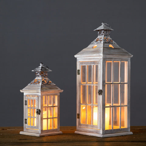 Rustic Wooden Lanterns - HOMYEA