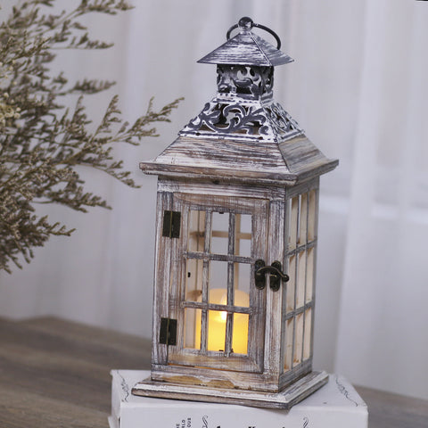 Rustic Wooden Lanterns - HOMYEA